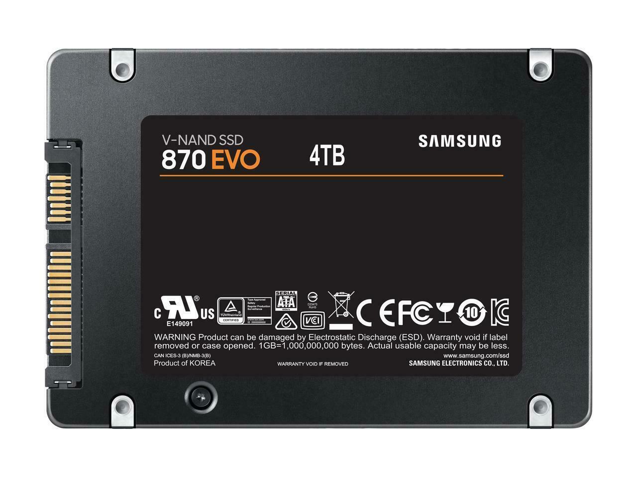 Samsung 870 EVO 4TB 2.5 "SATA III SSD interno (MZ-77E4T0B / AM)